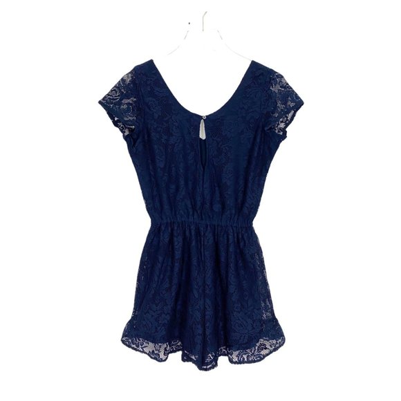 Abercrombie & Fitch Lace Navy Blue Short Romper Small - Picture 3 of 11